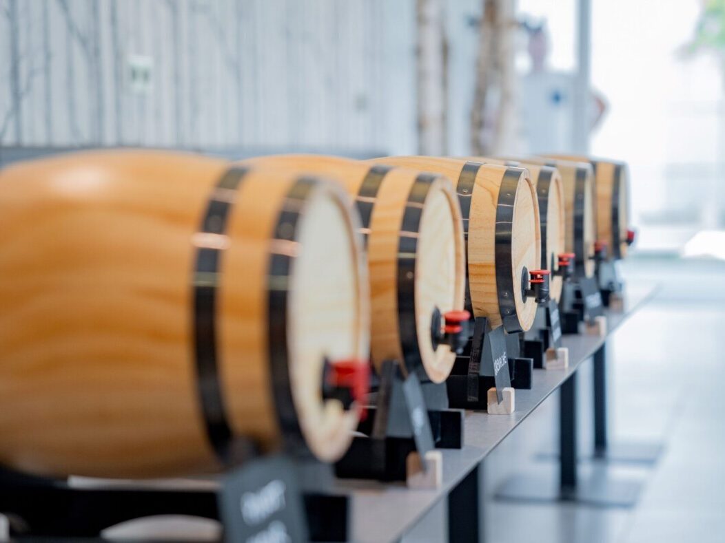 Tonneaux de vin lors d'une activité dégustation de vin avec Ready Steady