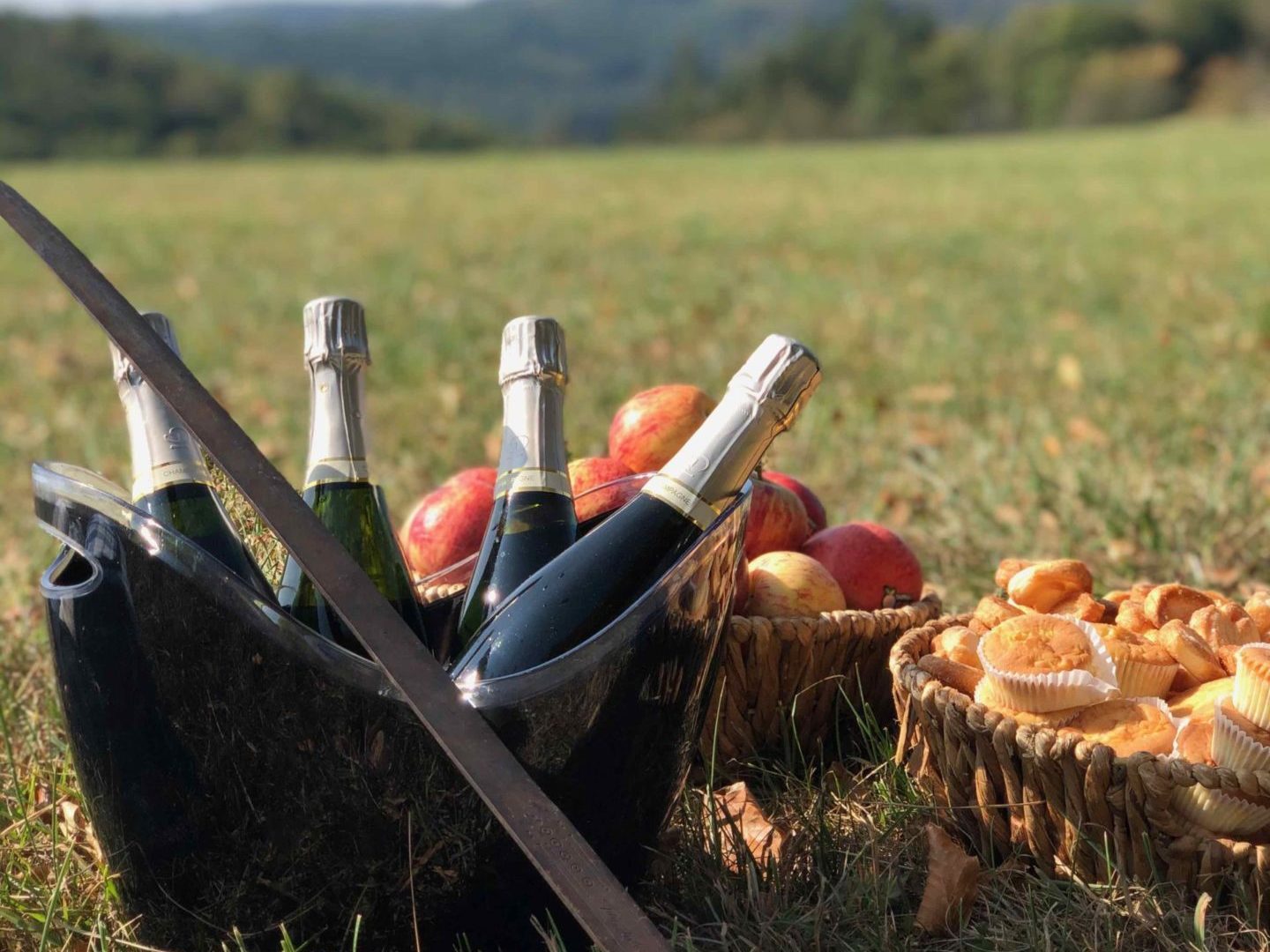 Fioles de dégustation et panier gourmand pour la balade dégustation organisée par Ready-Steady